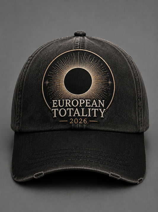 Unisex European Solar Eclipse Retro Baseball Cap