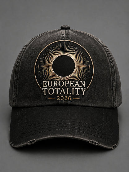 Unisex European Solar Eclipse Retro Baseball Cap