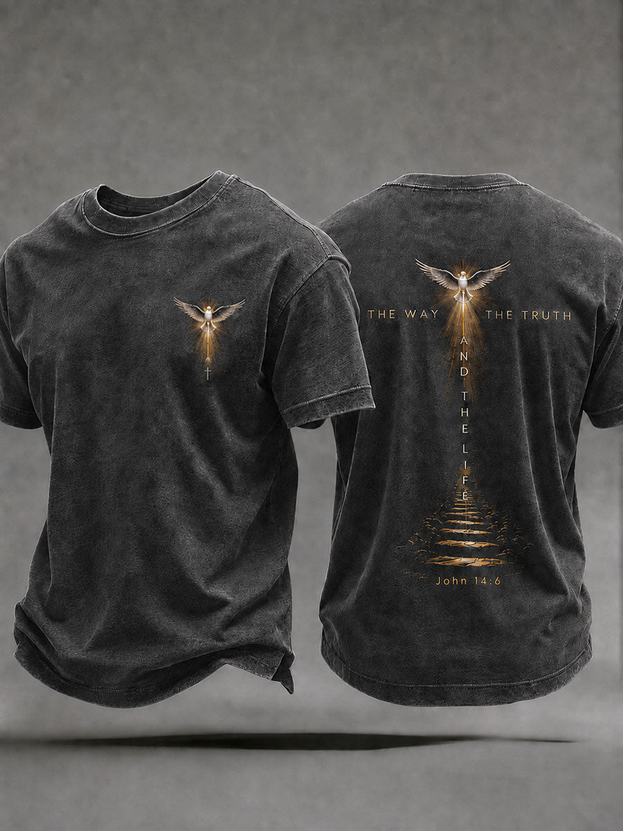 Men's 'Jesus The Way The Truth And The Life' Printed Casual T-shirt