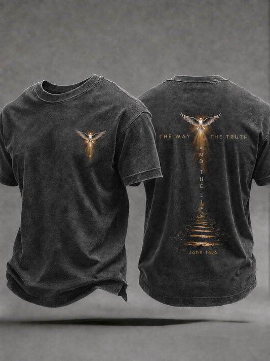 Men's 'Jesus The Way The Truth And The Life' Printed Casual T-shirt