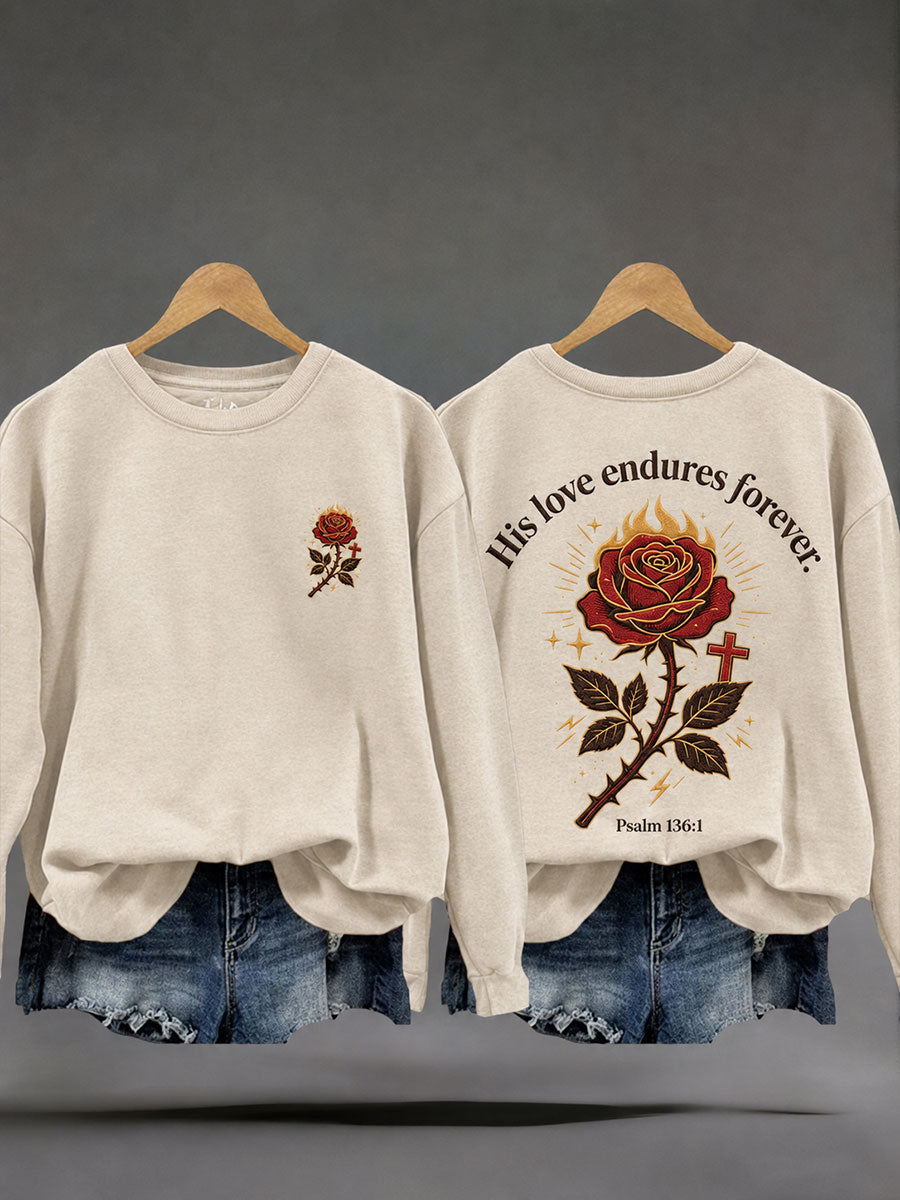 Women’s 'His Love Endures Forever' Printed Casual Sweatshirt