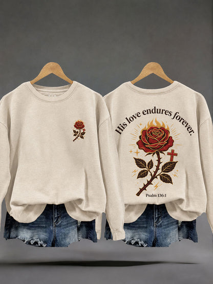 Women’s 'His Love Endures Forever' Printed Casual Sweatshirt