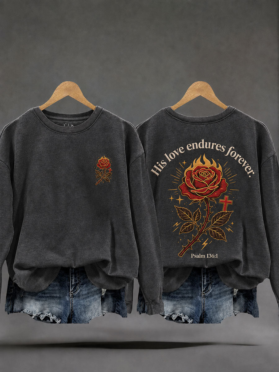 Women’s 'His Love Endures Forever' Printed Casual Sweatshirt