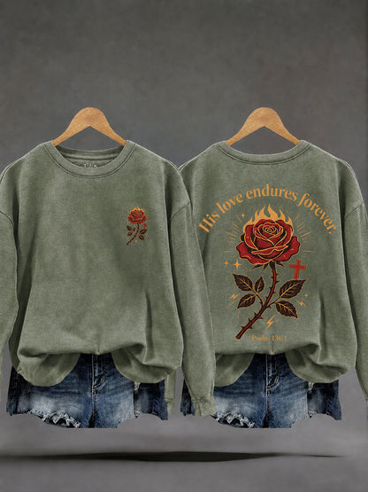 Women’s 'His Love Endures Forever' Printed Casual Sweatshirt