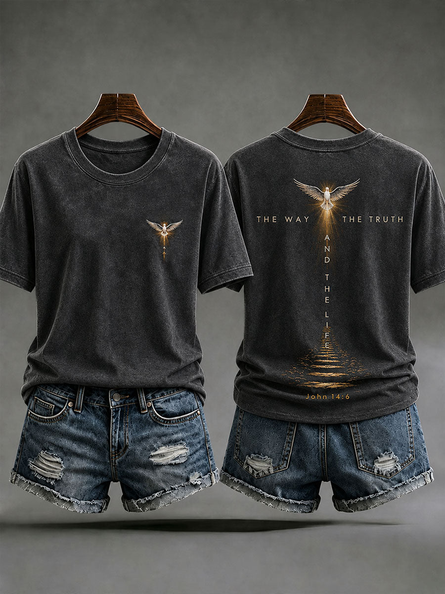 Women's 'The Way The Truth And The Life' Printed Casual T-Shirt