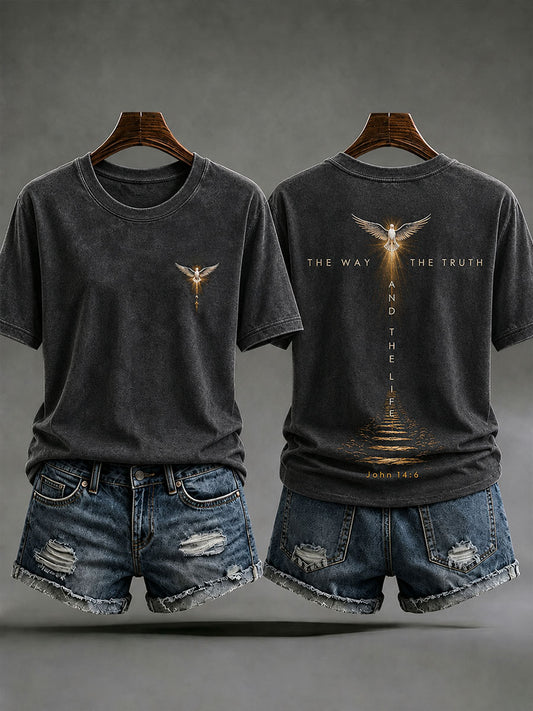 Women's 'The Way The Truth And The Life' Printed Casual T-Shirt