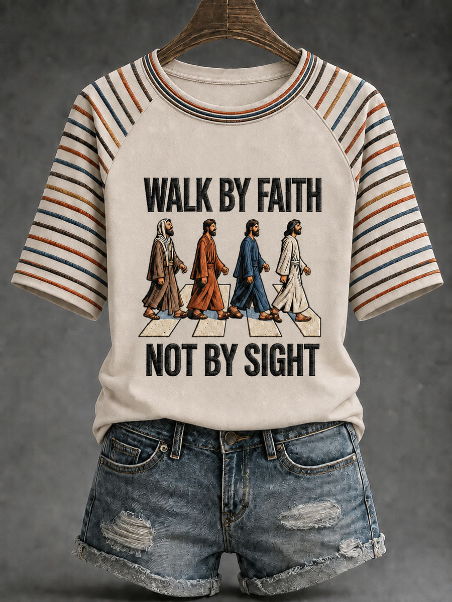 Women's 'Walk By Faith Not By Sight' Printed Casual T-Shirt