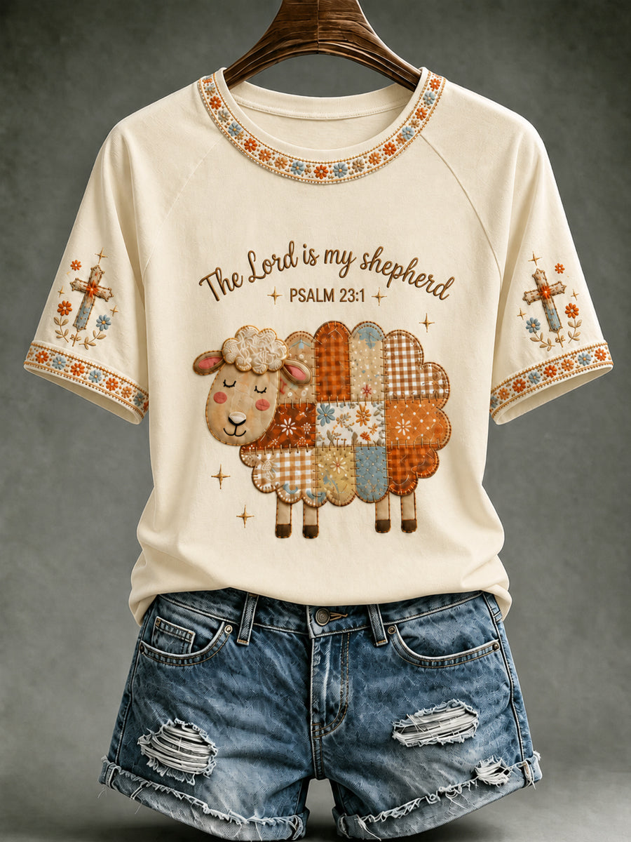 Women's Christian The Lord Is My Shepherd O-neck Short Sleeve T-shirt