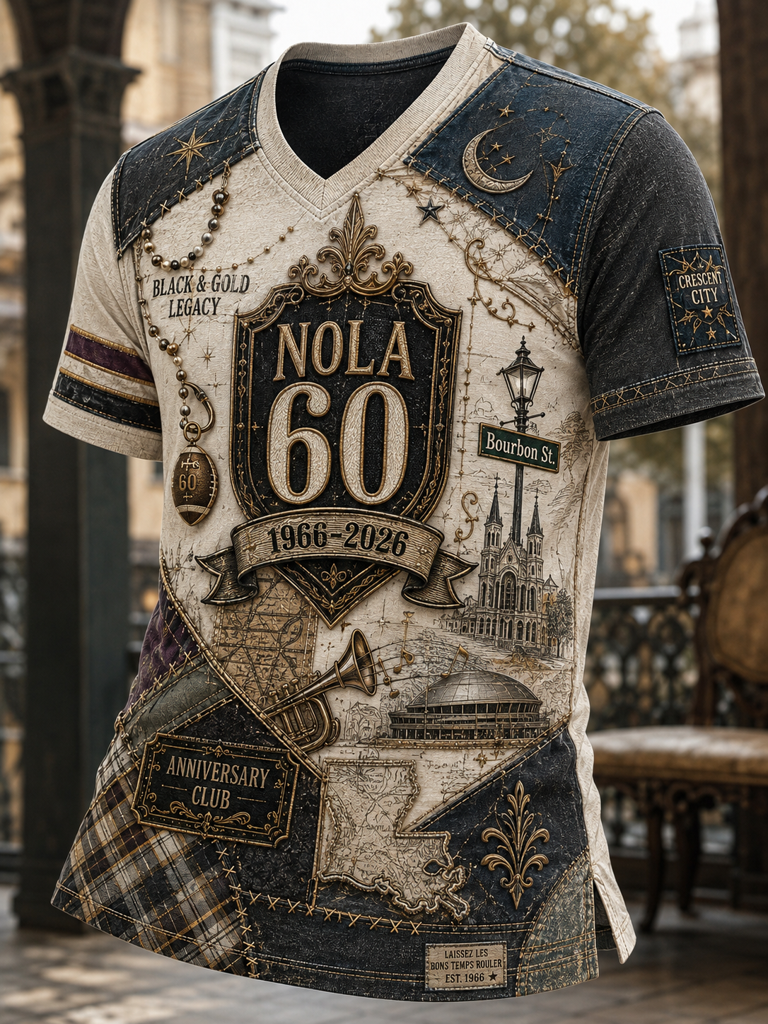 Men's New Orleans Saints V-Neck T-Shirt