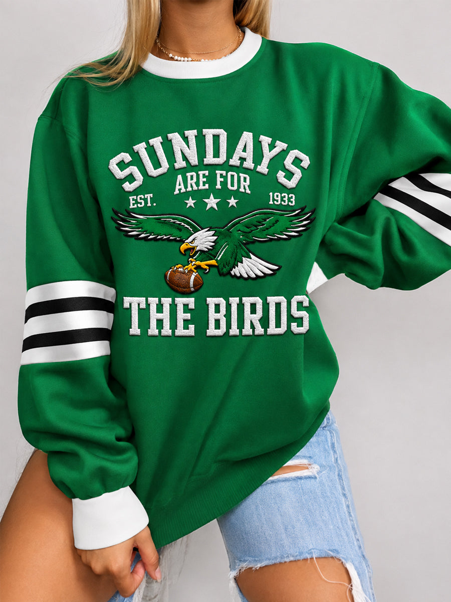 Women's Sundays Are For The Birds Football Gameday Gift For Football Fans Casual Sweatshirt